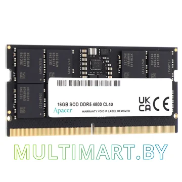 Оперативная память Apacer 16GB DDR5 SODIMM PC5-38400 (AS16GHB48CTBBGH) картинка 2